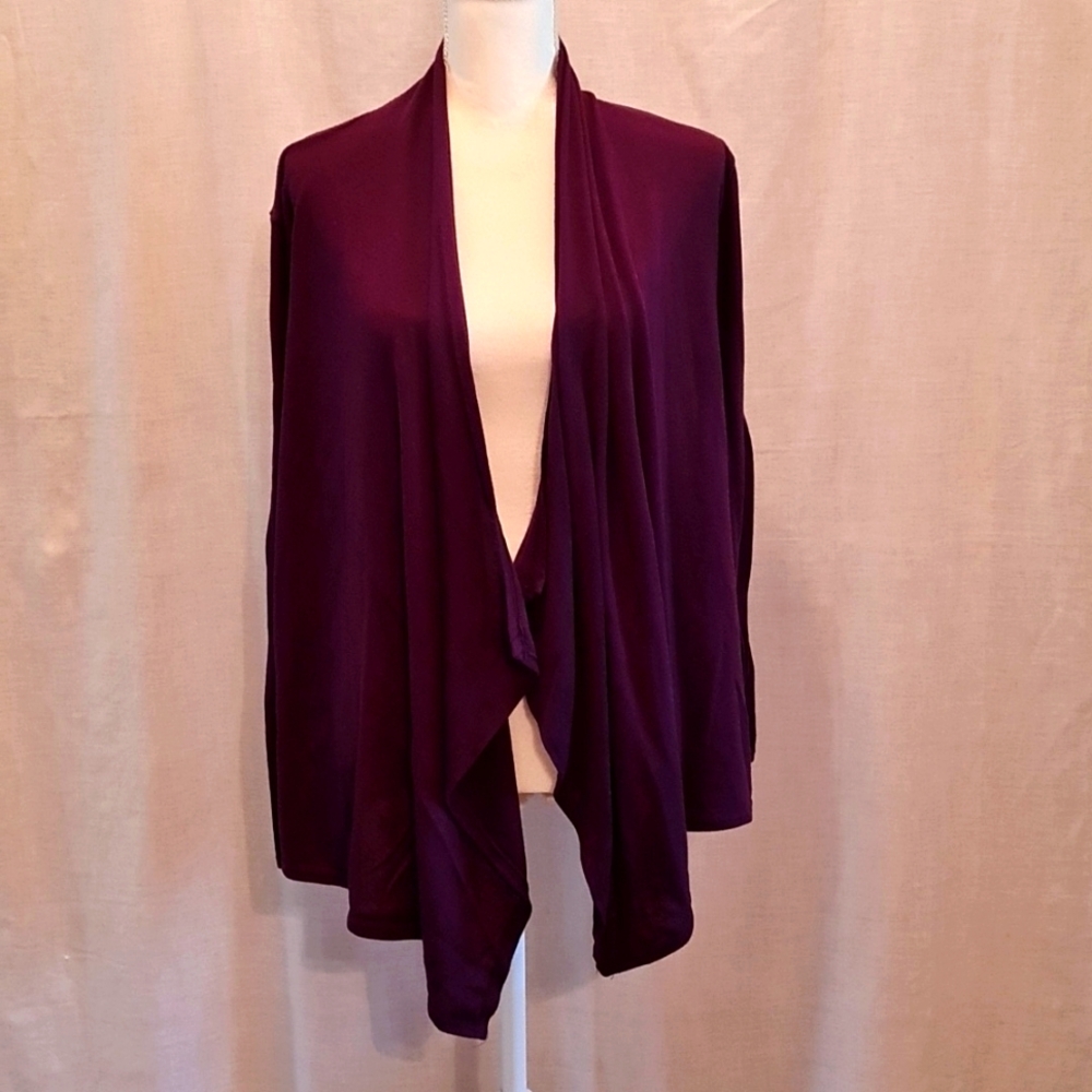Purple long-sleeved cardian, Prob Sz L, GUC, great with dress/ jeans/skirt